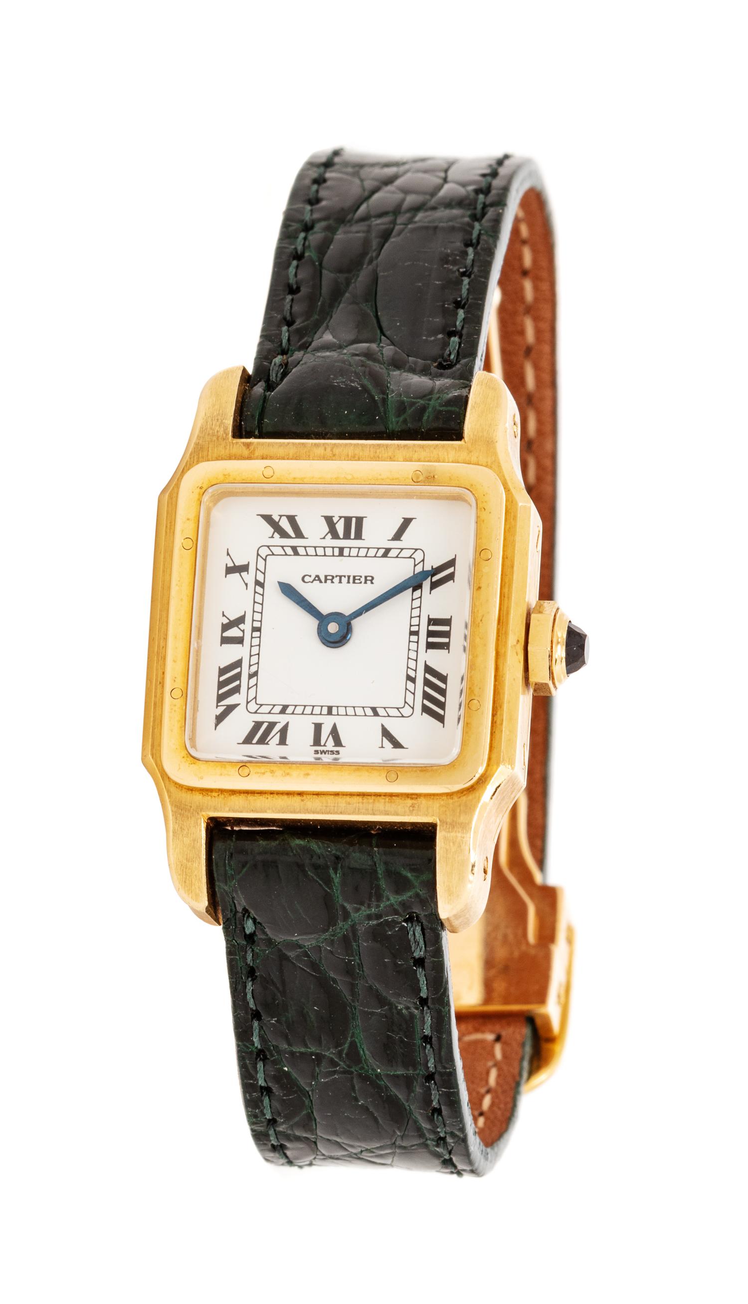 An 18 Karat Yellow Gold 'Santos' Wristwatch, Cartier,