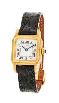 An 18 Karat Yellow Gold 'Santos' Wristwatch, Cartier,