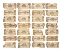 [CONFEDERATE] -- [CURRENCY]. A large group of Confederate notes.