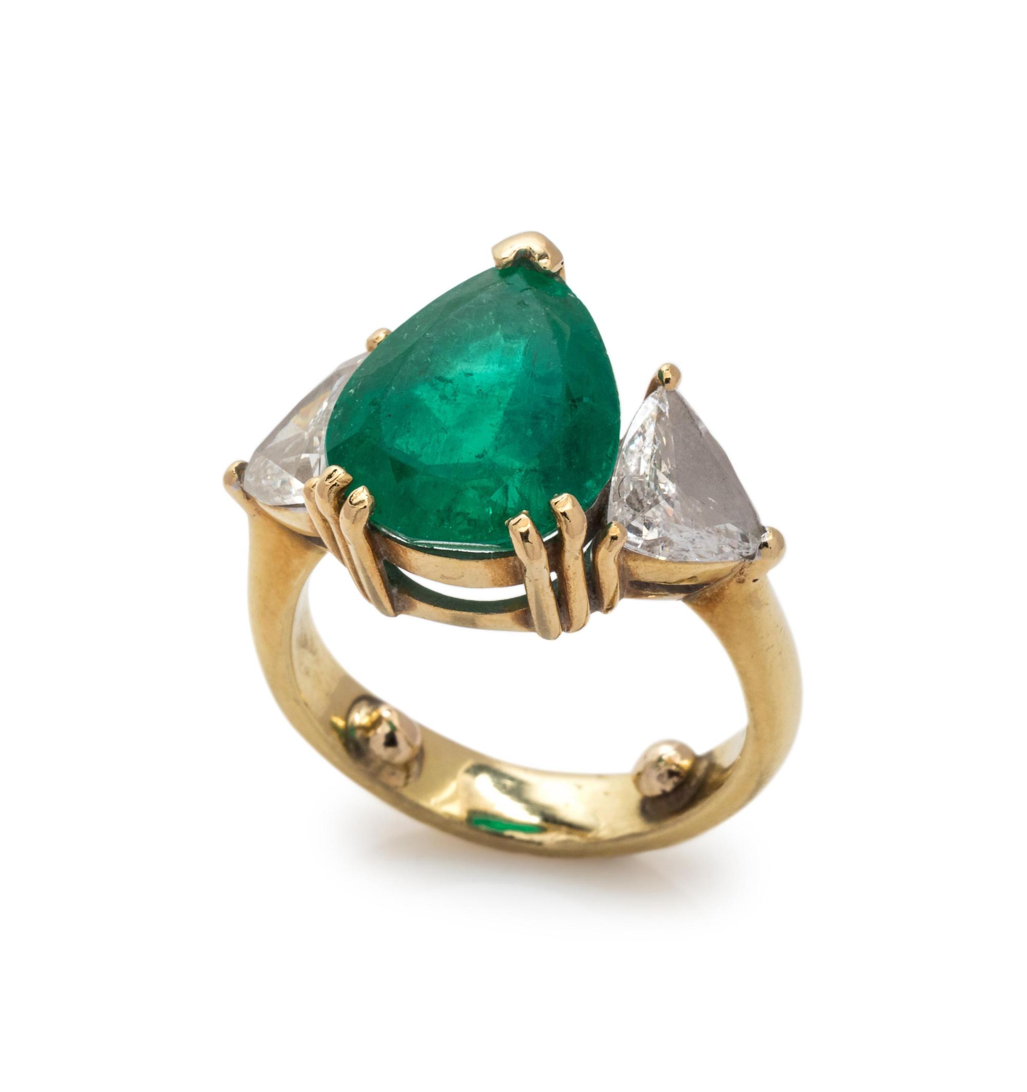 Emerald and Diamond Ring
