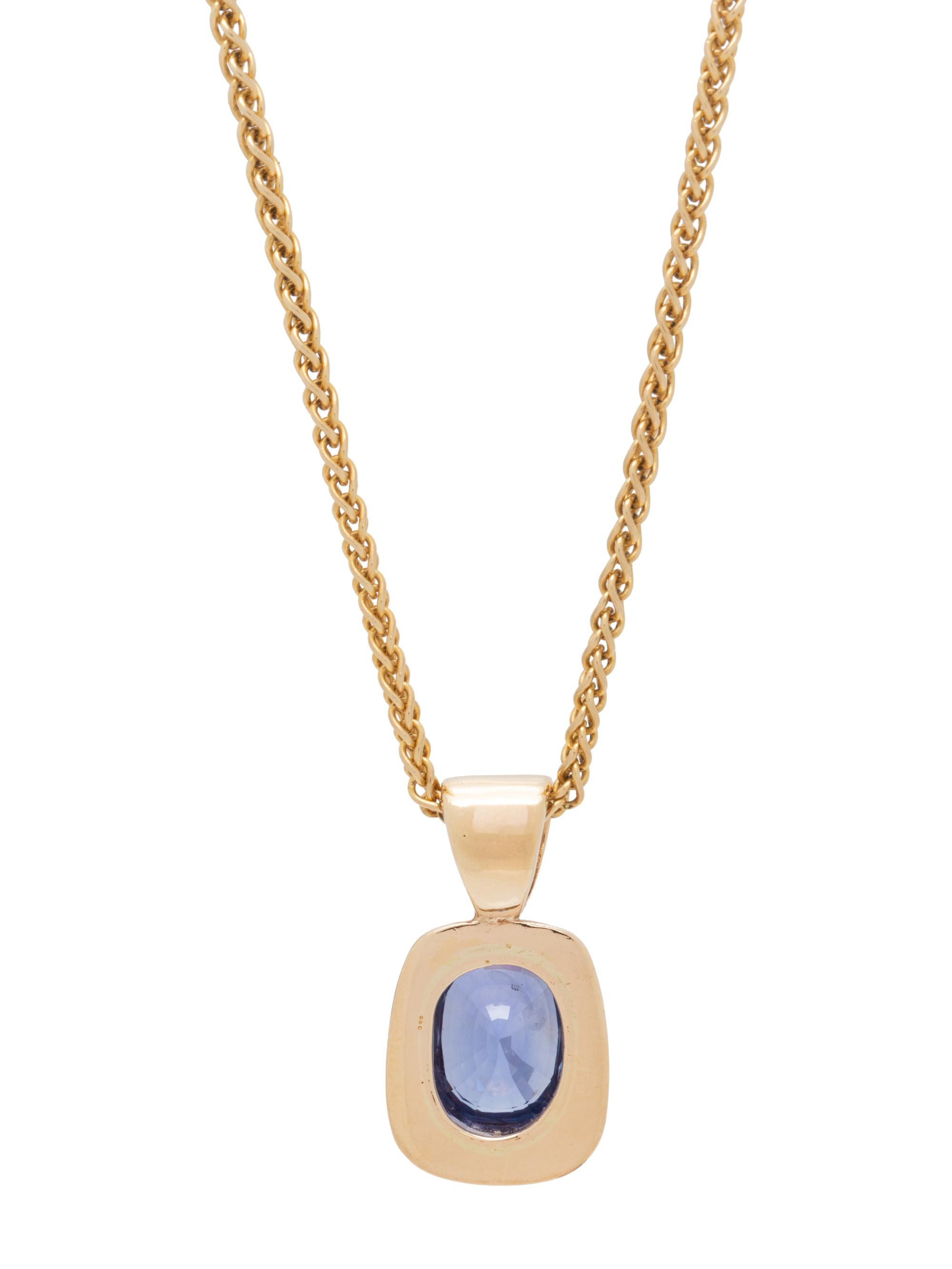 YELLOW GOLD AND SAPPHIRE PENDANT/NECKLACE
