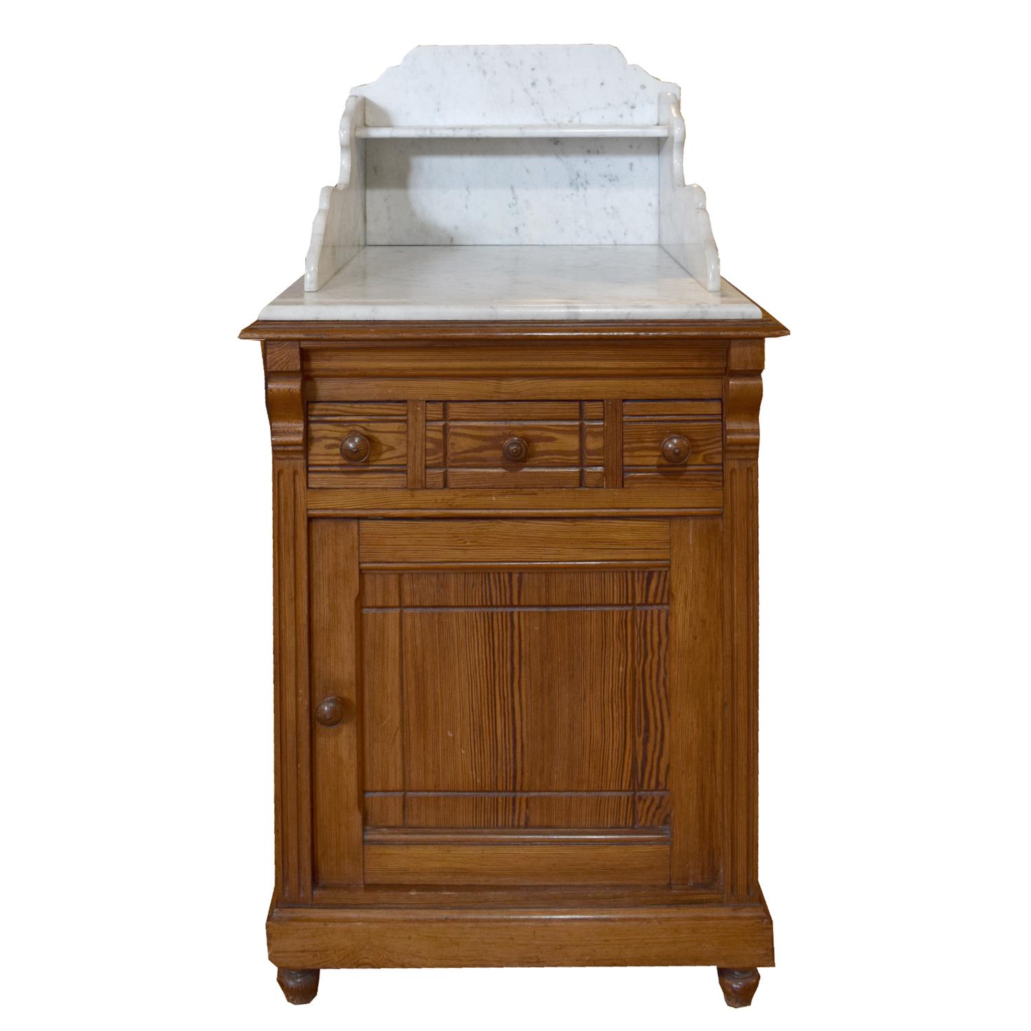 A Pine and Marble Cabinet 22.5" W x 23" D x 44.5" H — France, Late 19th Century