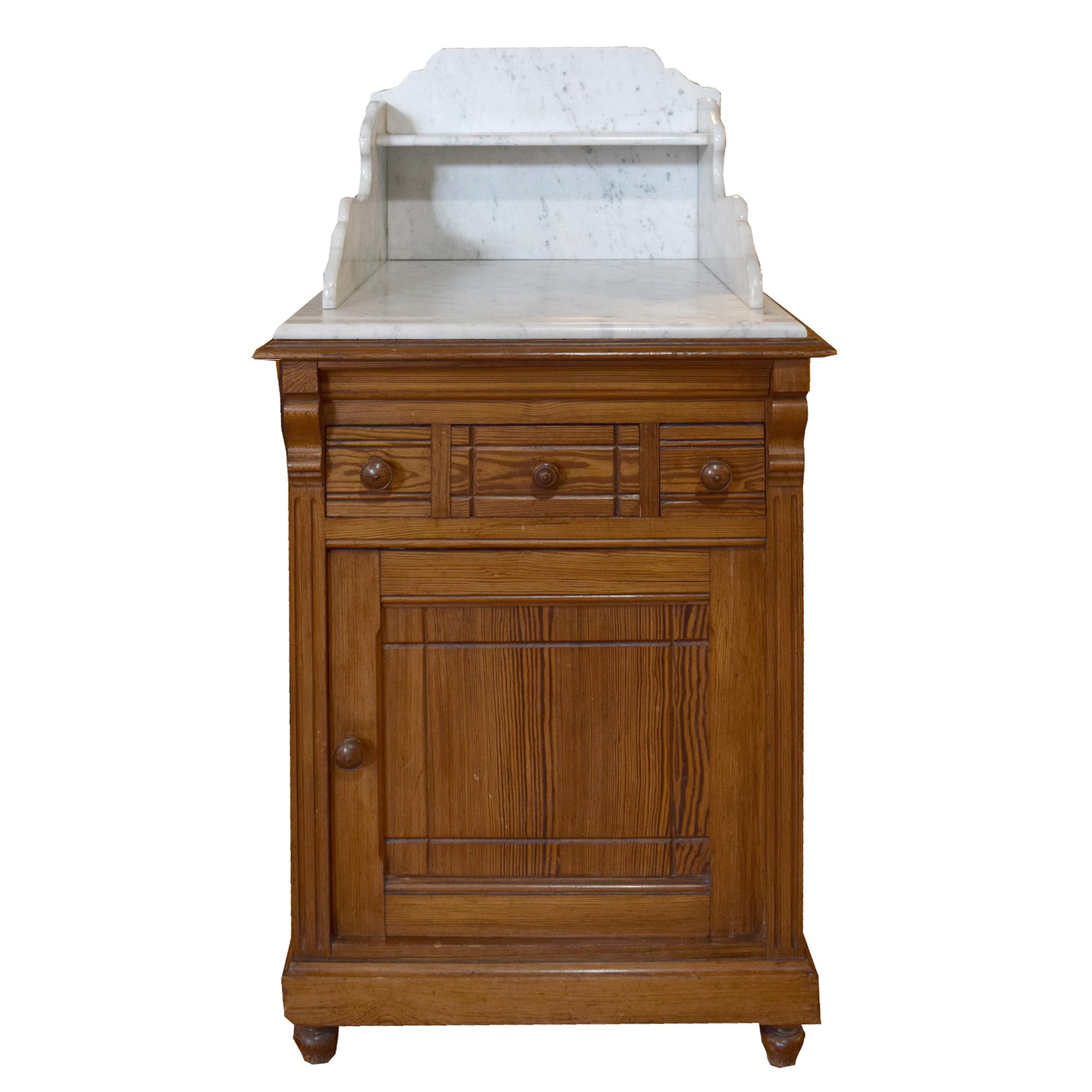 A Pine and Marble Cabinet 22.5" W x 23" D x 44.5" H — France, Late 19th Century