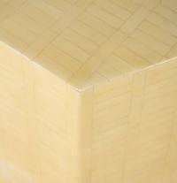 A Hexagonal Faux Bone-Veneered Pedestal Table in the Style of Karl Springer