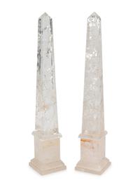 A Pair of Rock Crystal Obelisks