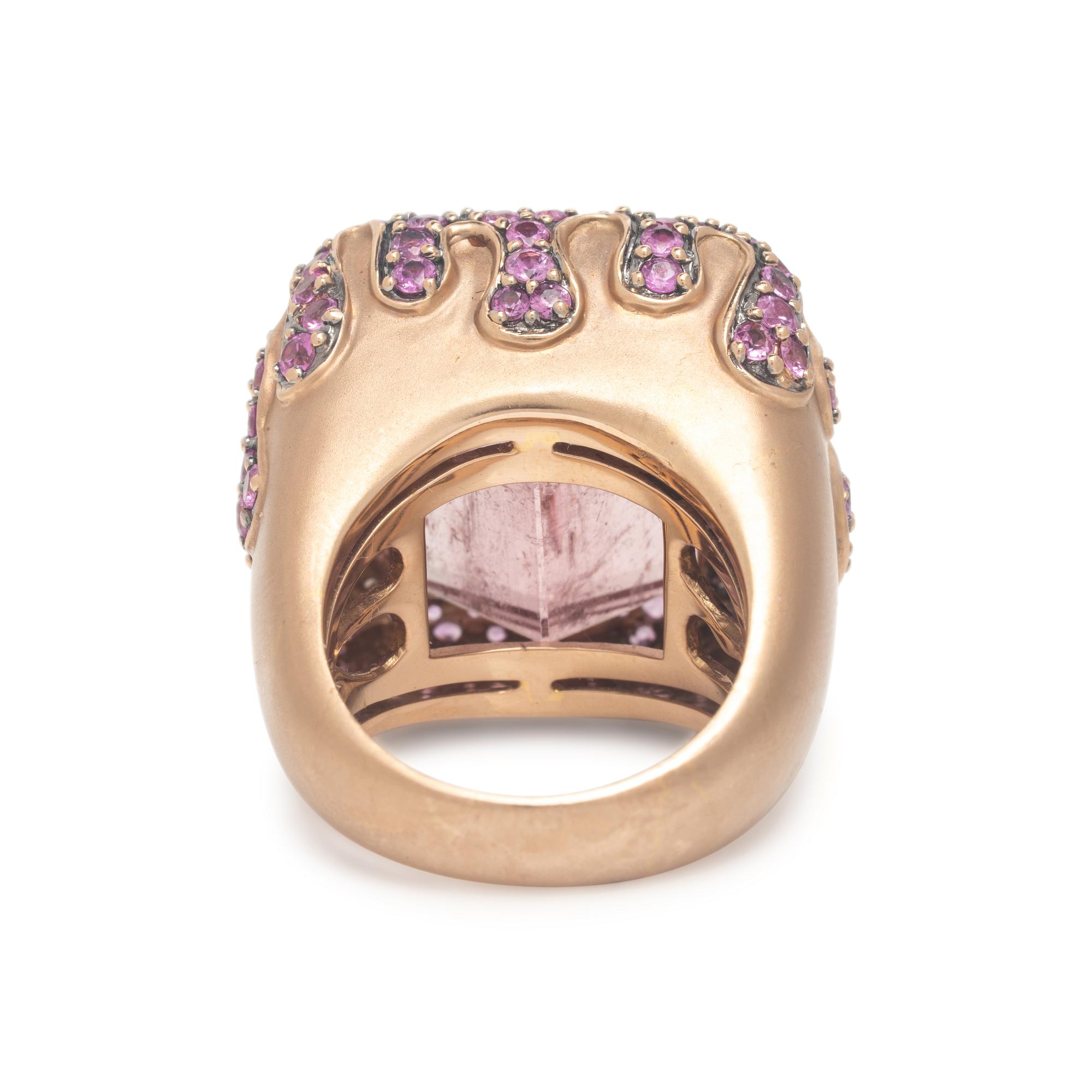 Robert Wander for WINC Creations, Pink Tourmaline, Pink Sapphire, and Colored Diamond 'Crystal Candy' Ring