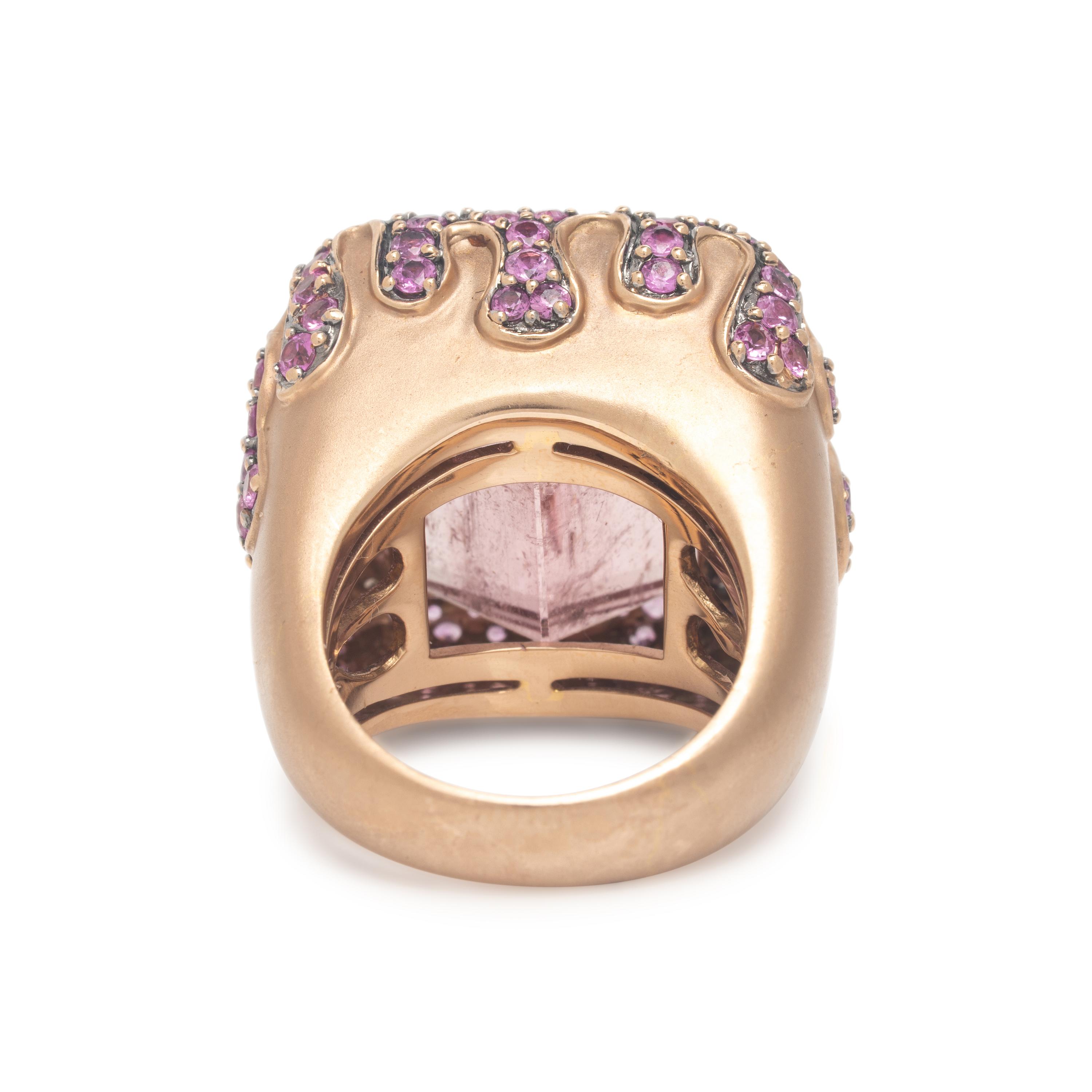 Robert Wander for WINC Creations, Pink Tourmaline, Pink Sapphire, and Colored Diamond 'Crystal Candy' Ring