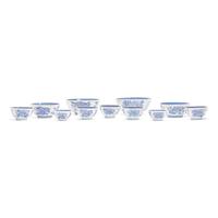 A Group of Eleven Chinese Export Porcelain Blue Fitzhugh Bowls of Various Sizes