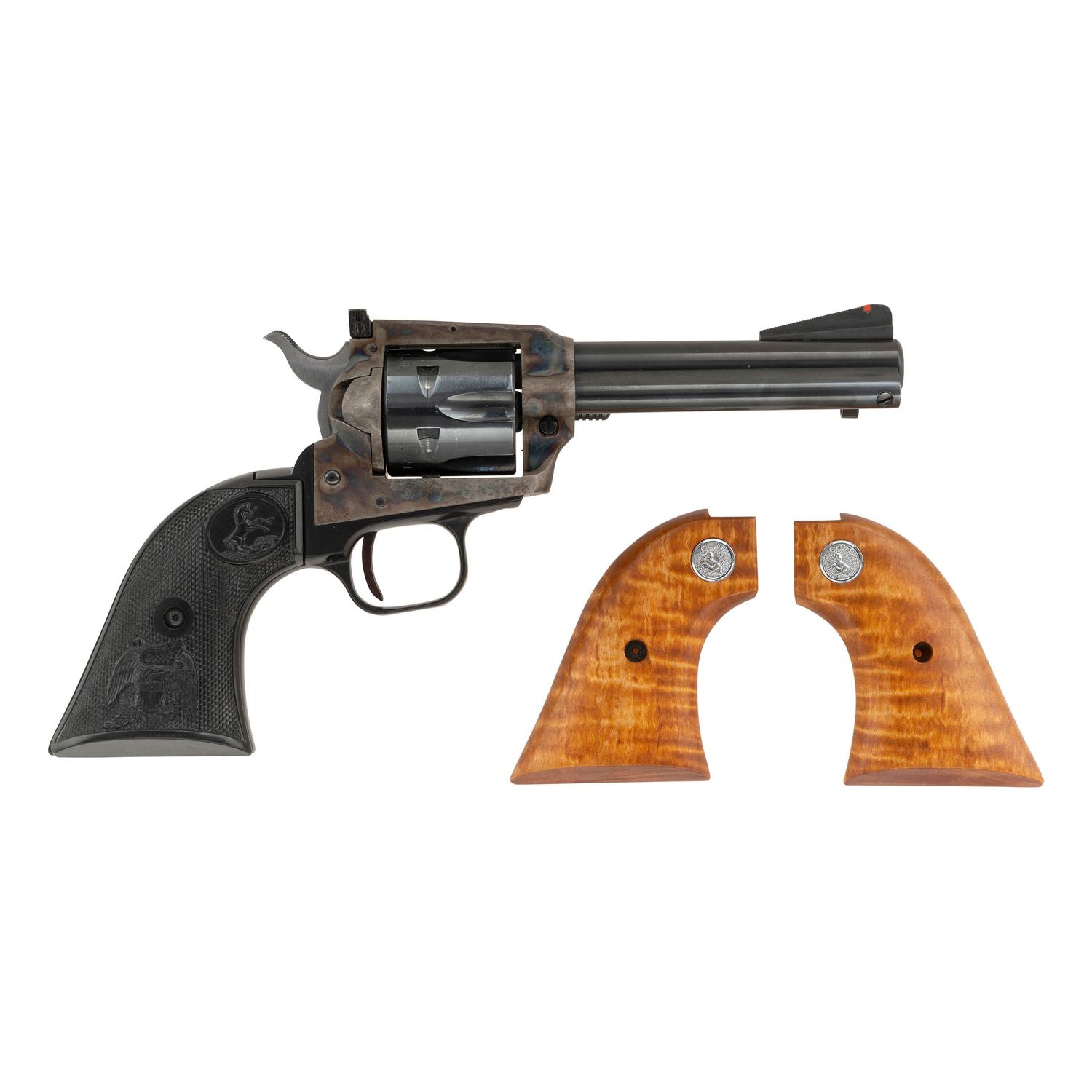 **Colt New Frontier 4.4" Blued Revolver with Extra Custom Grips
