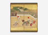 A pair of Japanese small six-fold screens, Edo period 日本六開屏風一對 江戶