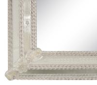 A Venetian Etched Murano Glass Framed Mirror