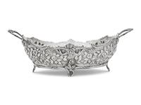 An S. Kirk and Son Coin Silver Repousse Twin-Handled Serving Bowl