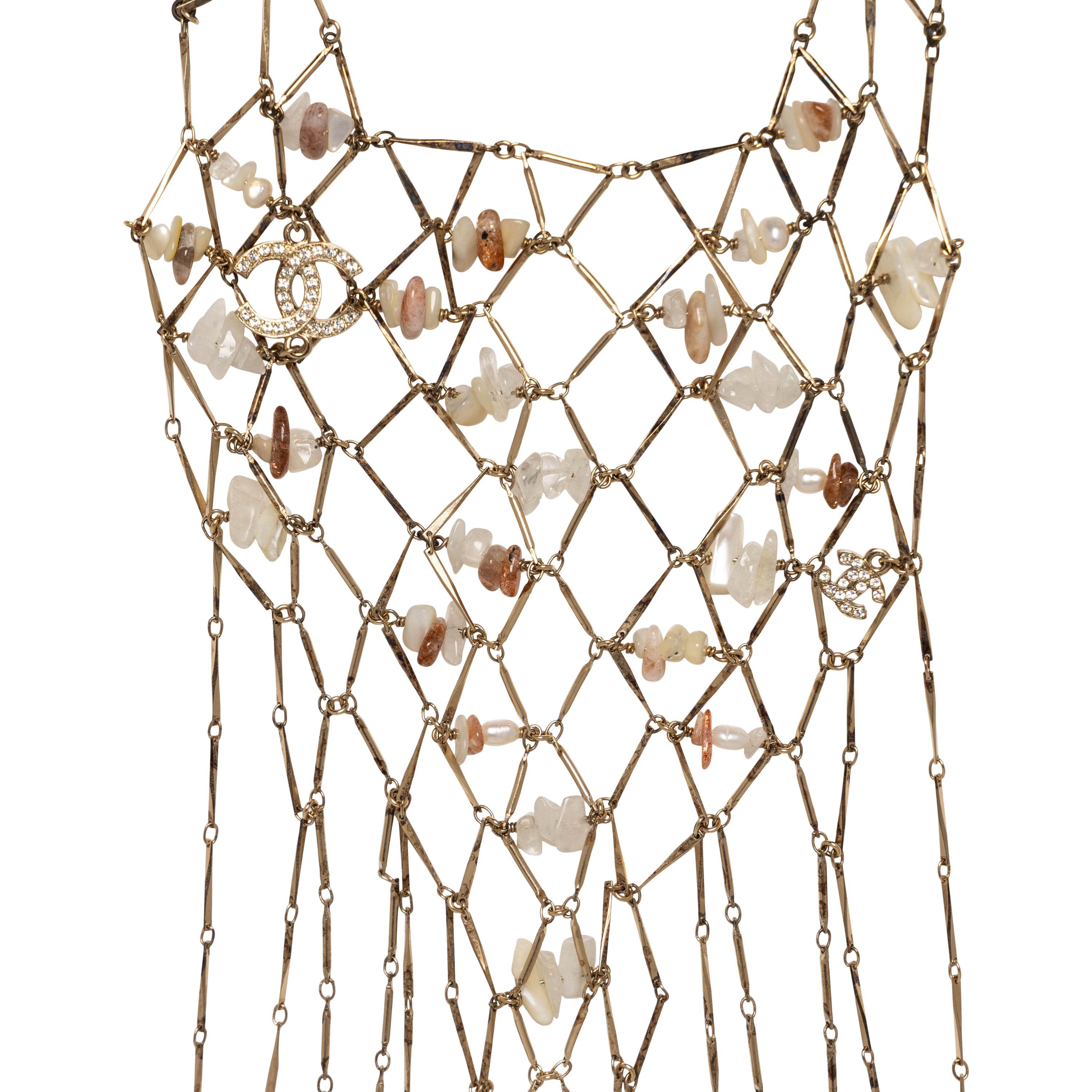 Chanel, Chain Lattice Bib Necklace
