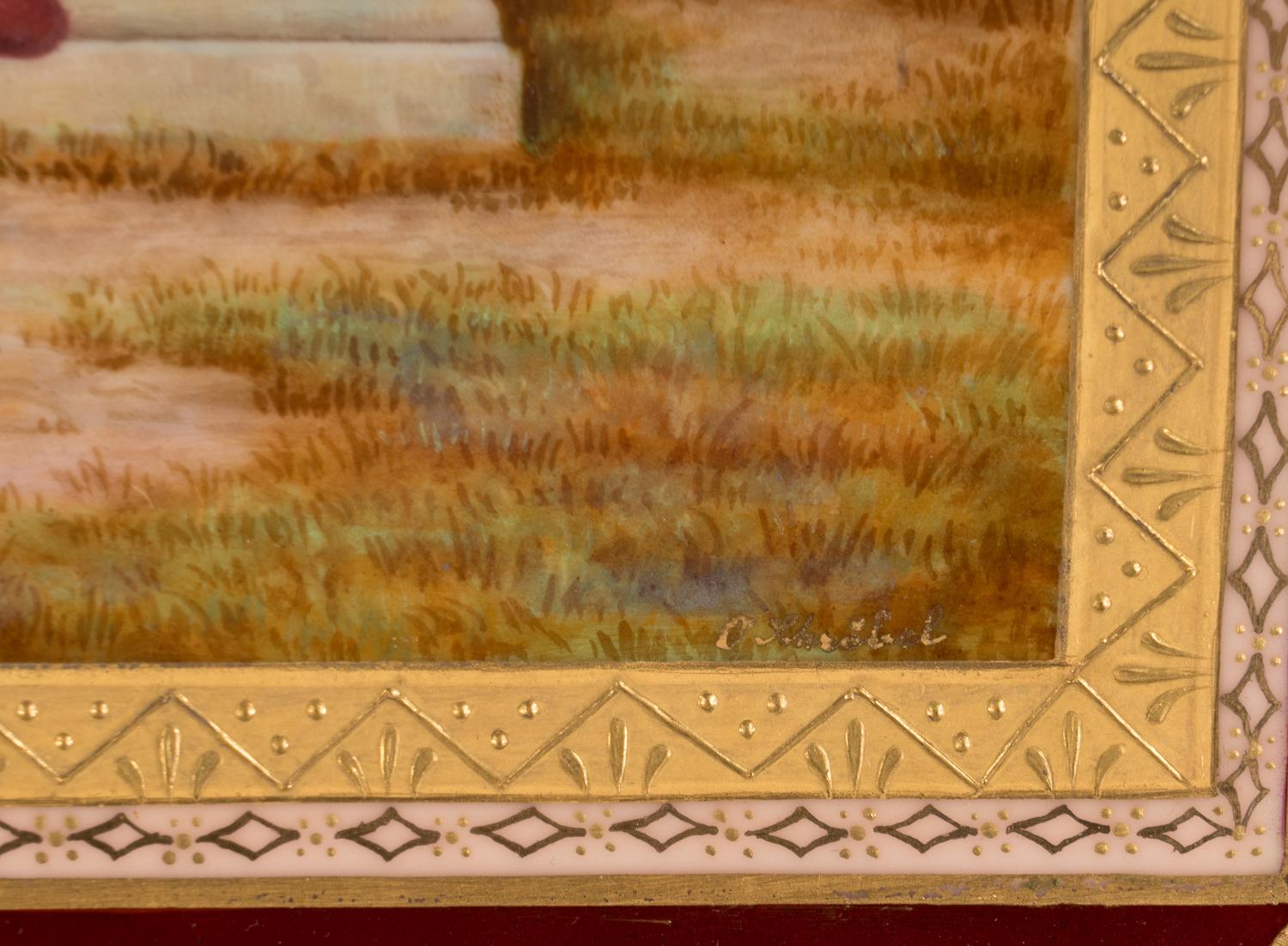 A Large Vienna Porcelain Charger in a Giltwood Frame
