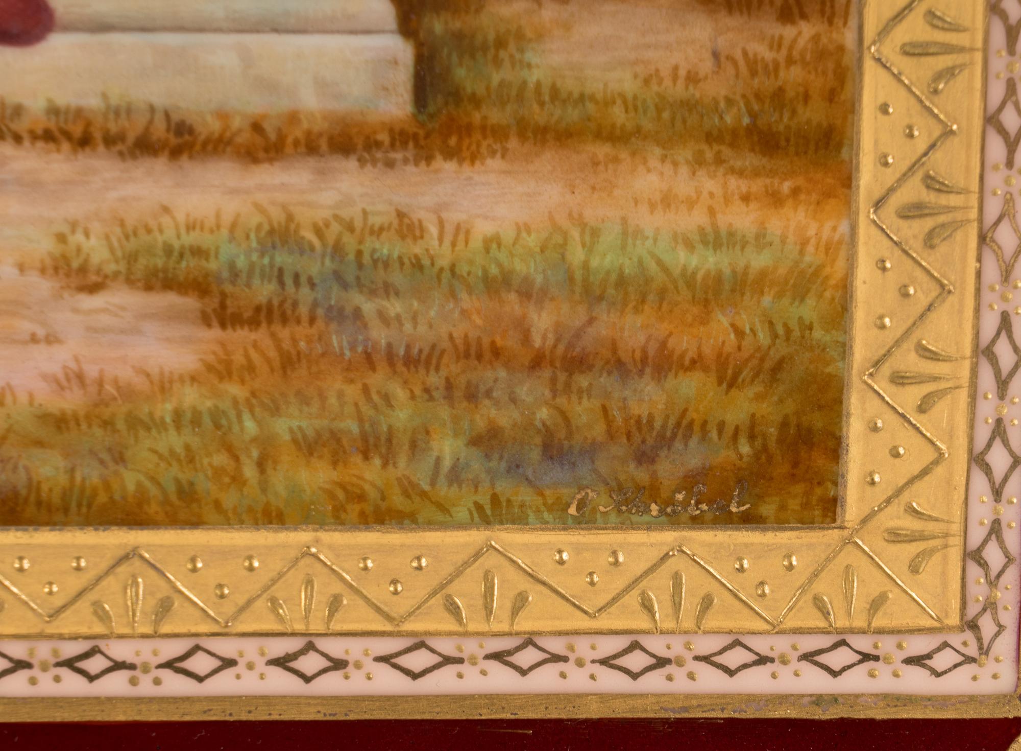 A Large Vienna Porcelain Charger in a Giltwood Frame