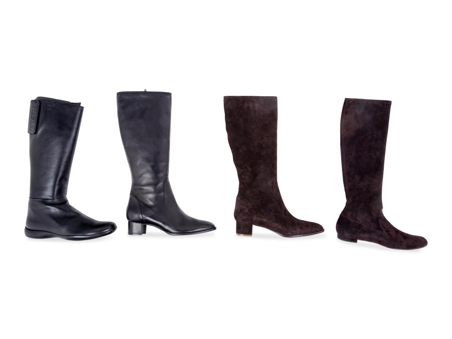 Nine Pairs of Designer Boots: Five Manolo Blahnik, Two Prada, One Delage, One Roger Vivier