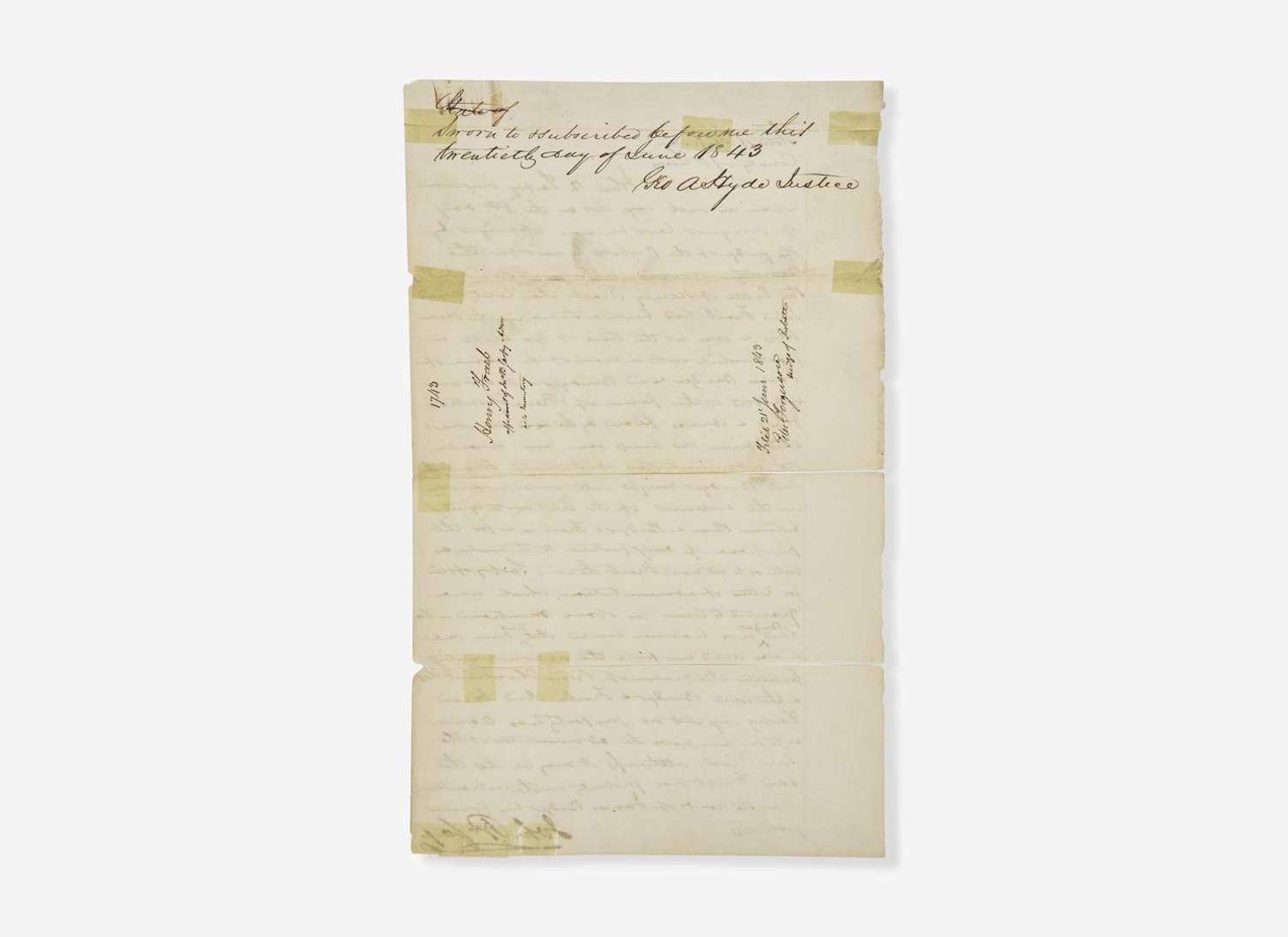 [Americana] [Western U.S.] [Bridger, Jim] Sarpy, John B.: Manuscript Document, signed
