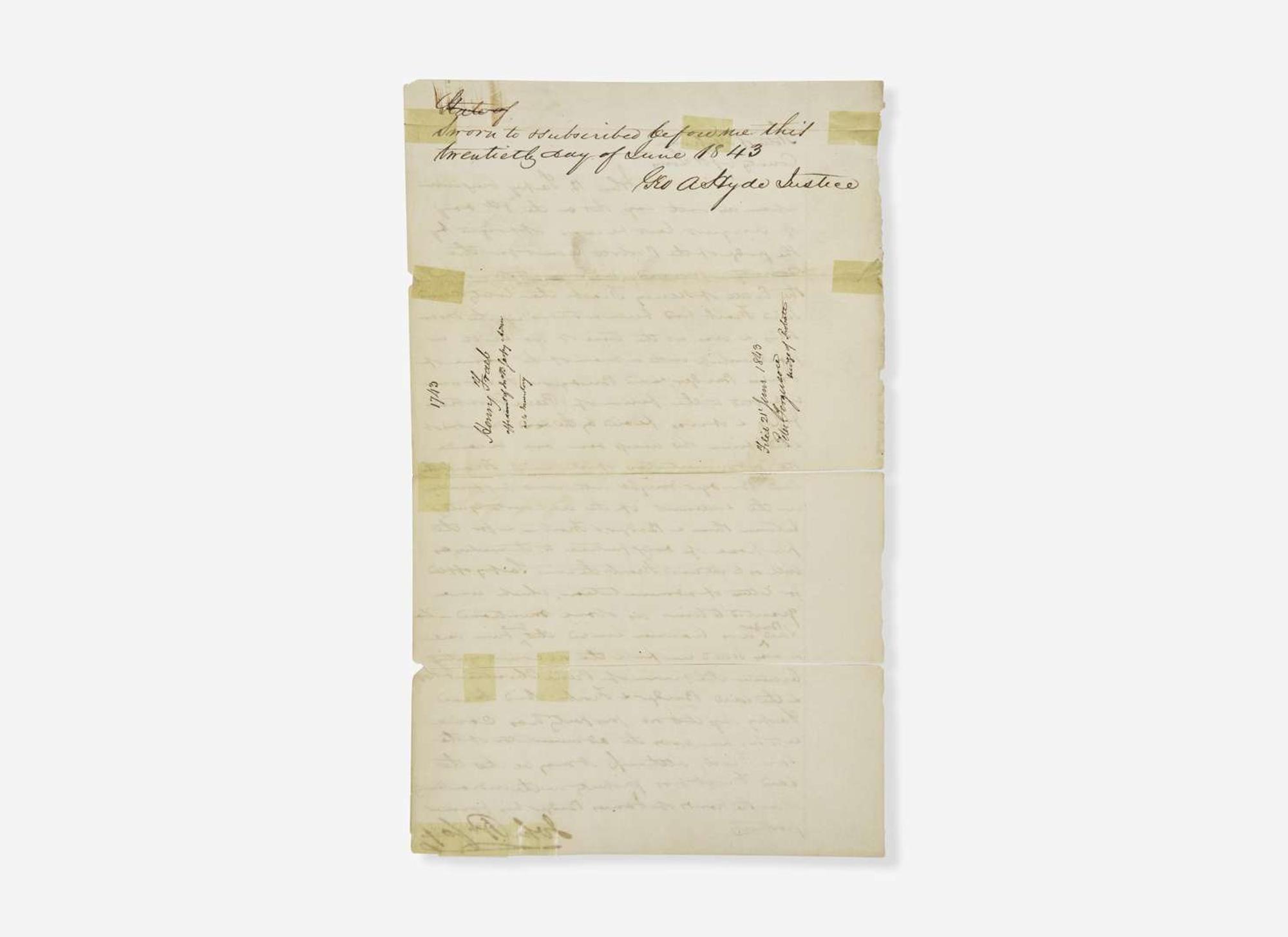 [Americana] [Western U.S.] [Bridger, Jim] Sarpy, John B.: Manuscript Document, signed