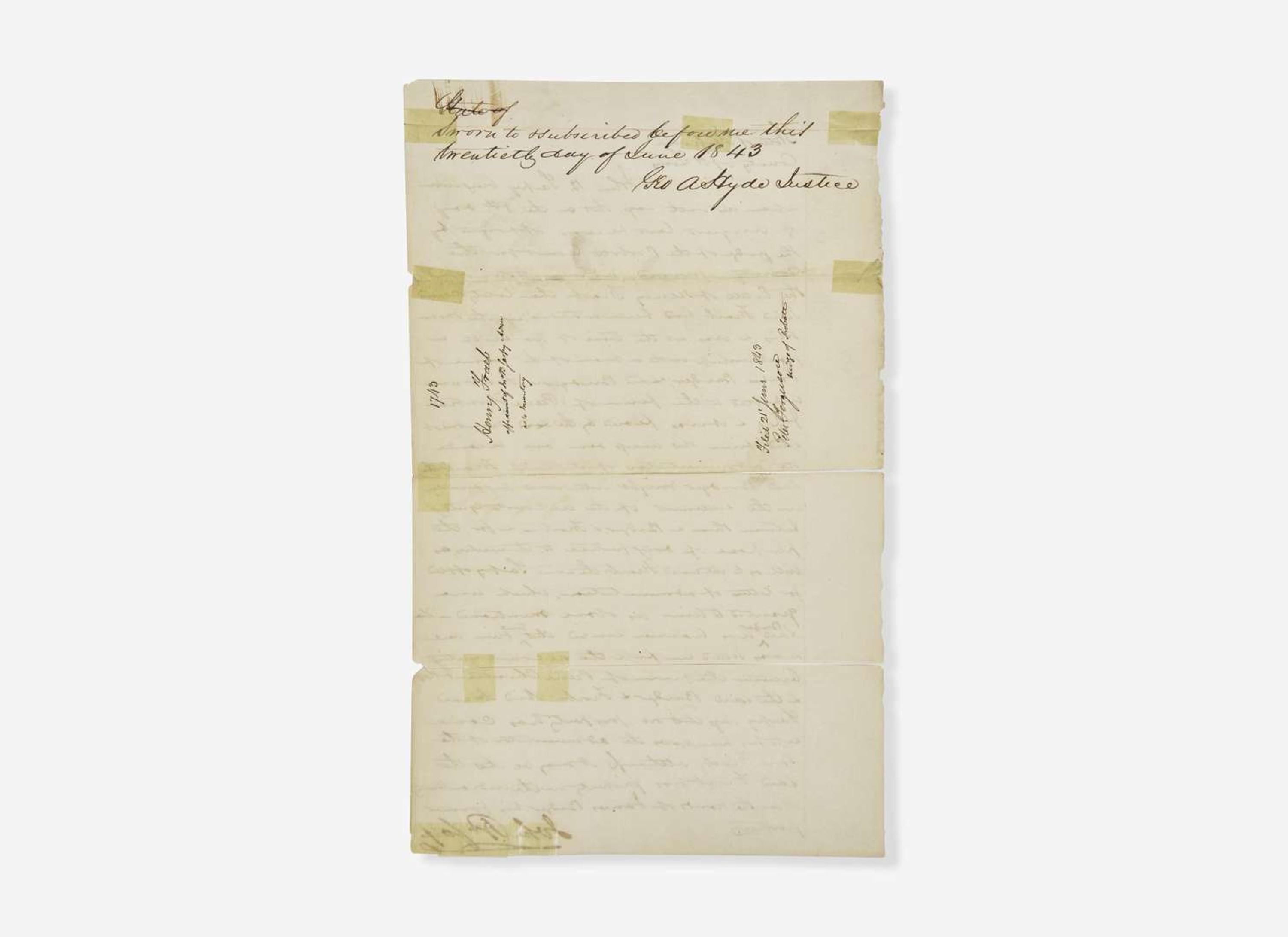 [Americana] [Western U.S.] [Bridger, Jim] Sarpy, John B.: Manuscript Document, signed