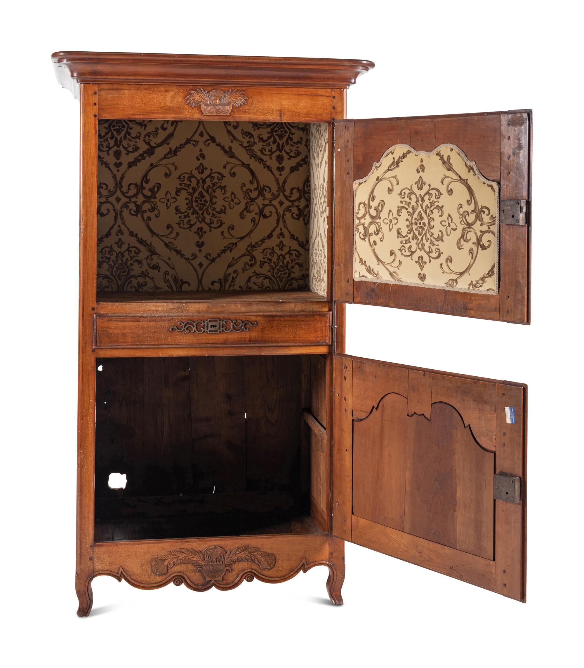 A Louis XV Walnut Two-Part Cabinet