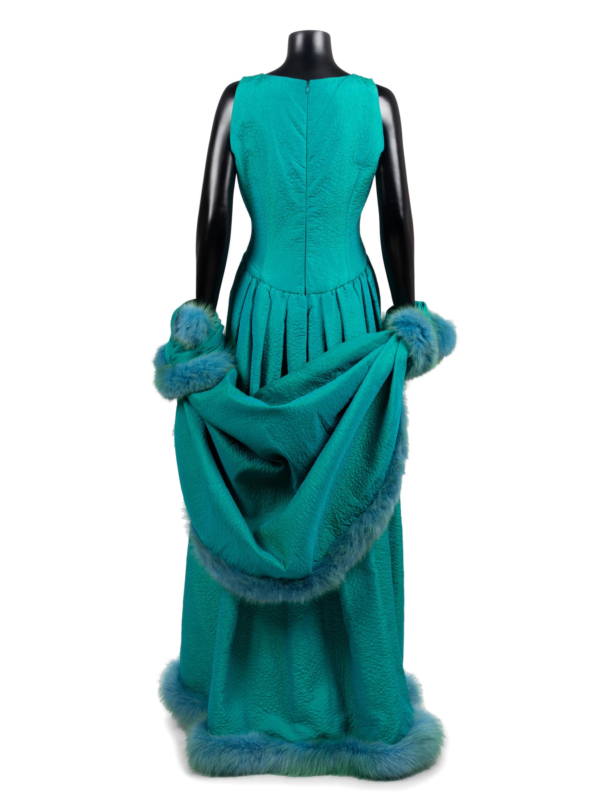 Mario Borsato Evening Dress and Wrap, Trimmed with Fur, 1990s