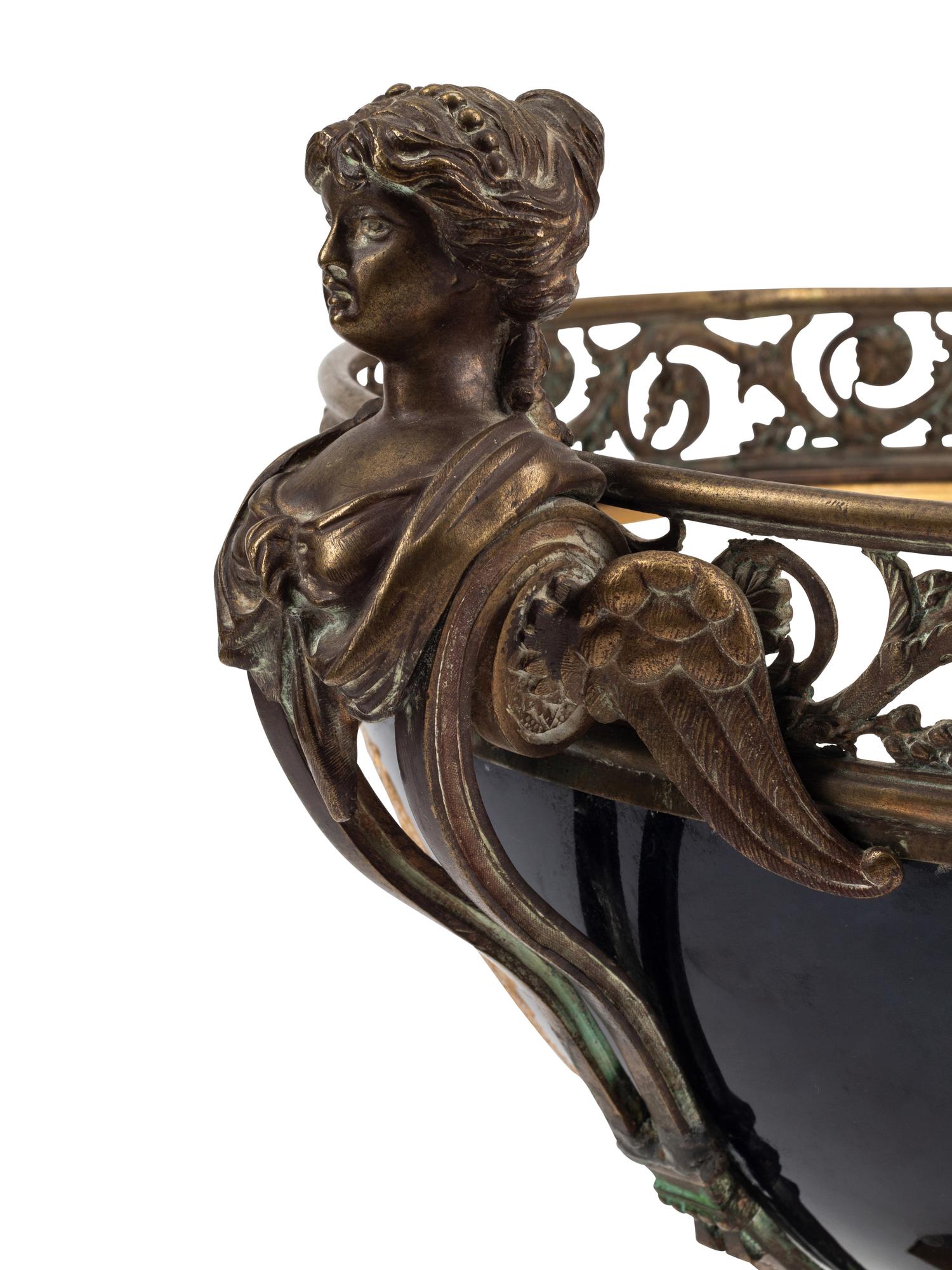 A Gilt Bronze Mounted Sèvres Style Porcelain Center Bowl
