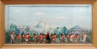 A Narcissa Thorne Shadow Box Diorama Depicting an English Regiment, Height 10 x width 19 7/8 x depth 4 5/8 inches.