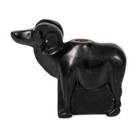 Carved Blackstone Figural Pipe Bowl, Ram