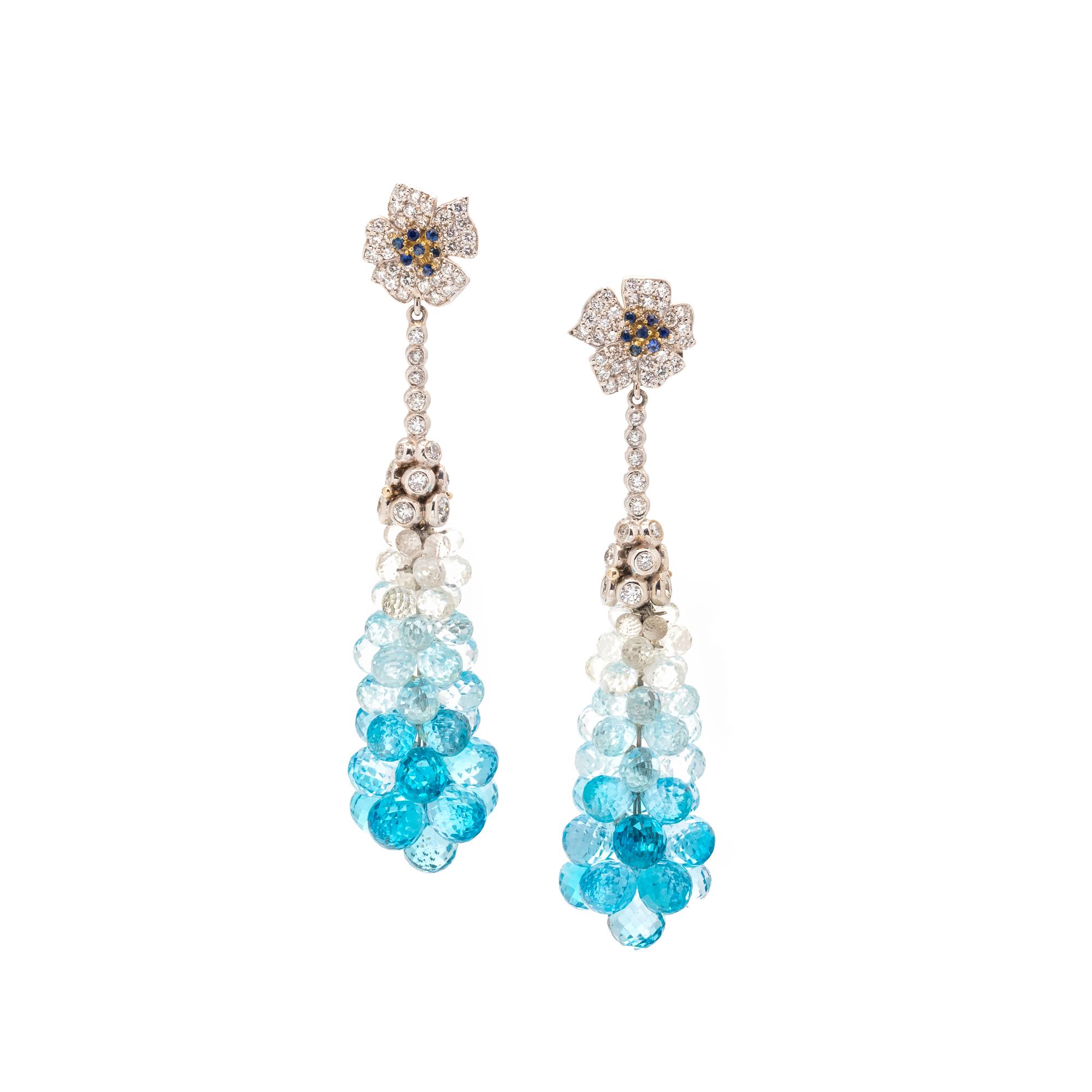 DIAMOND AND CRYSTAL 'ENCHANTED GARDEN' EARRINGS