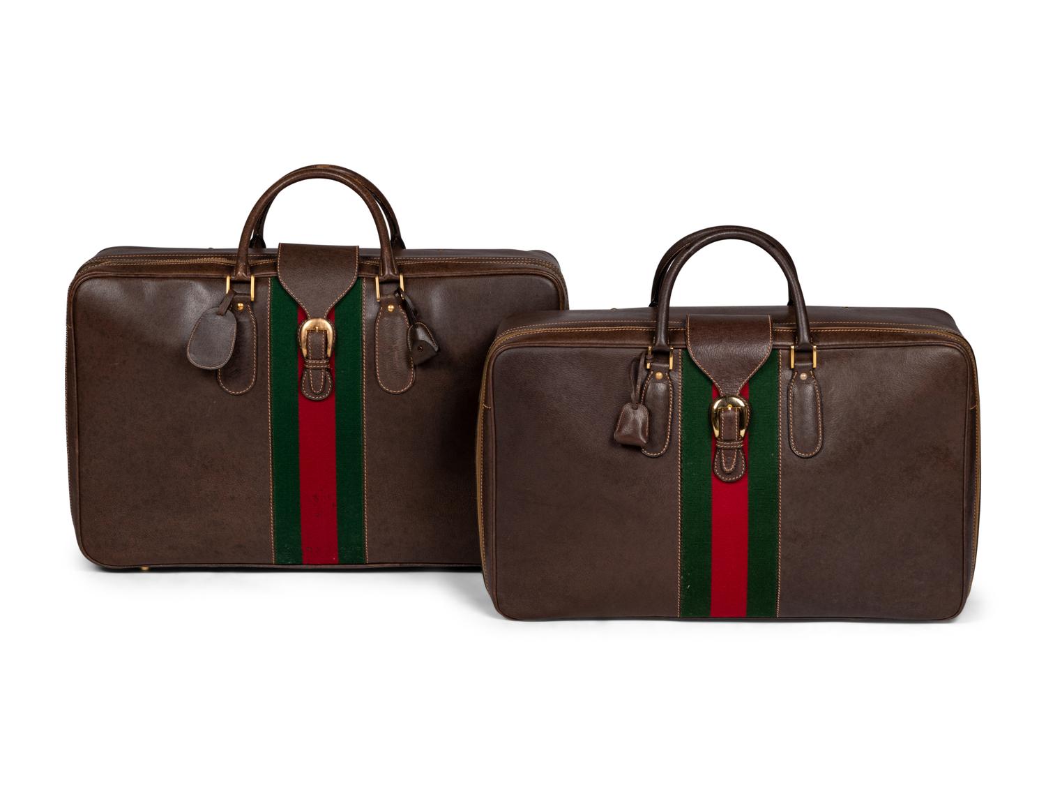 Two Gucci Leather Suitcases, 1970s