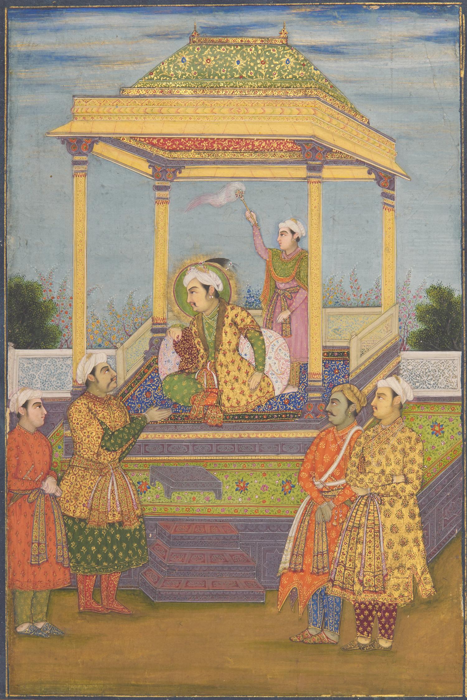 A Painting of Emperor Jahagir Enthroned, Delhi, Circa 1800