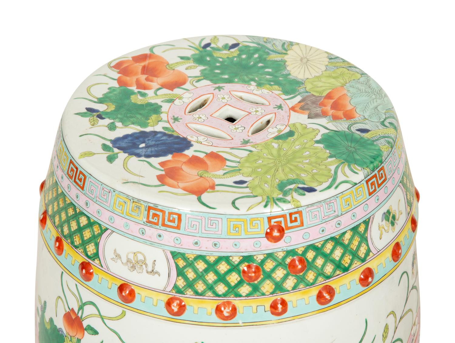 A Pair of Chinese Export Porcelain Garden Seats