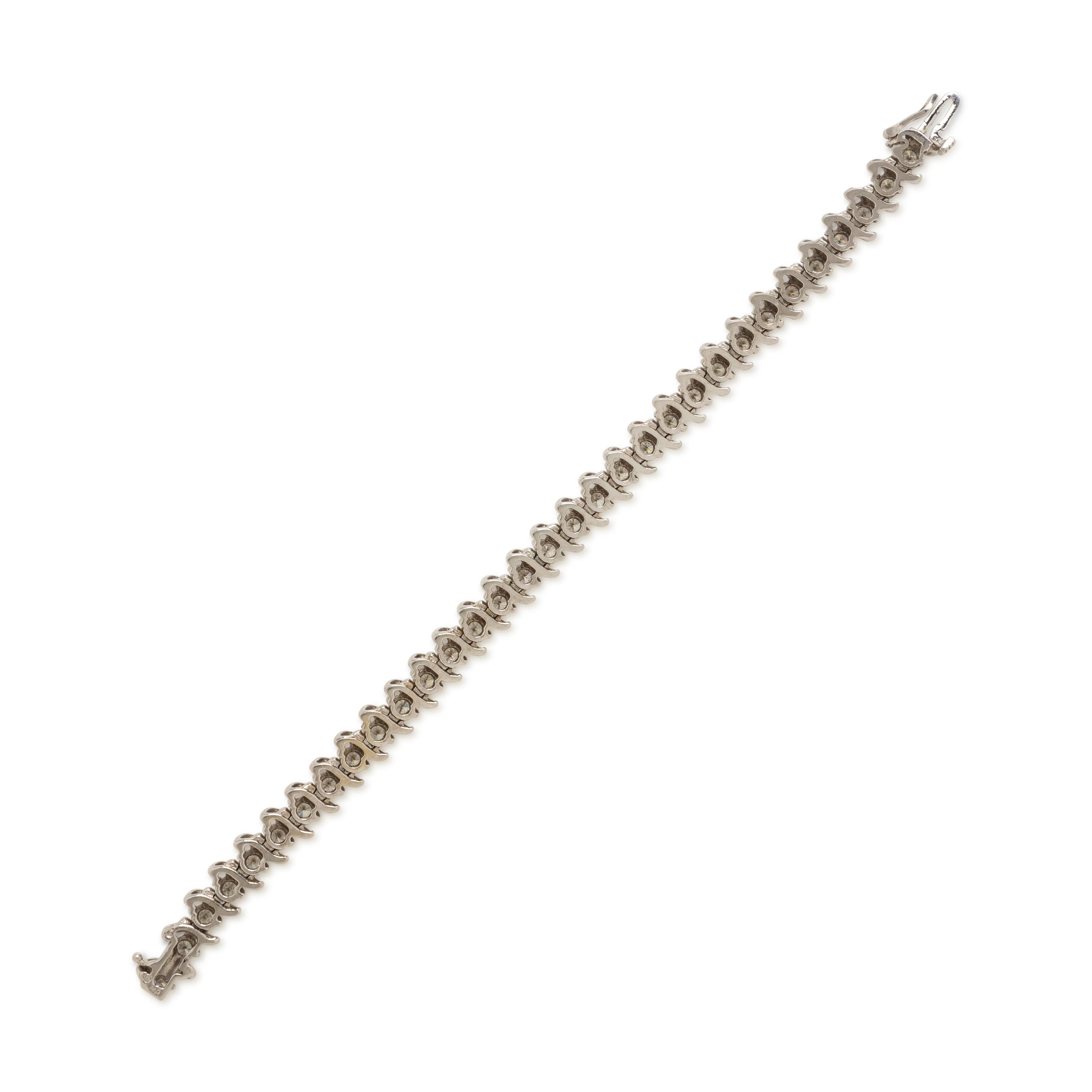 Diamond and White Gold Line Bracelet