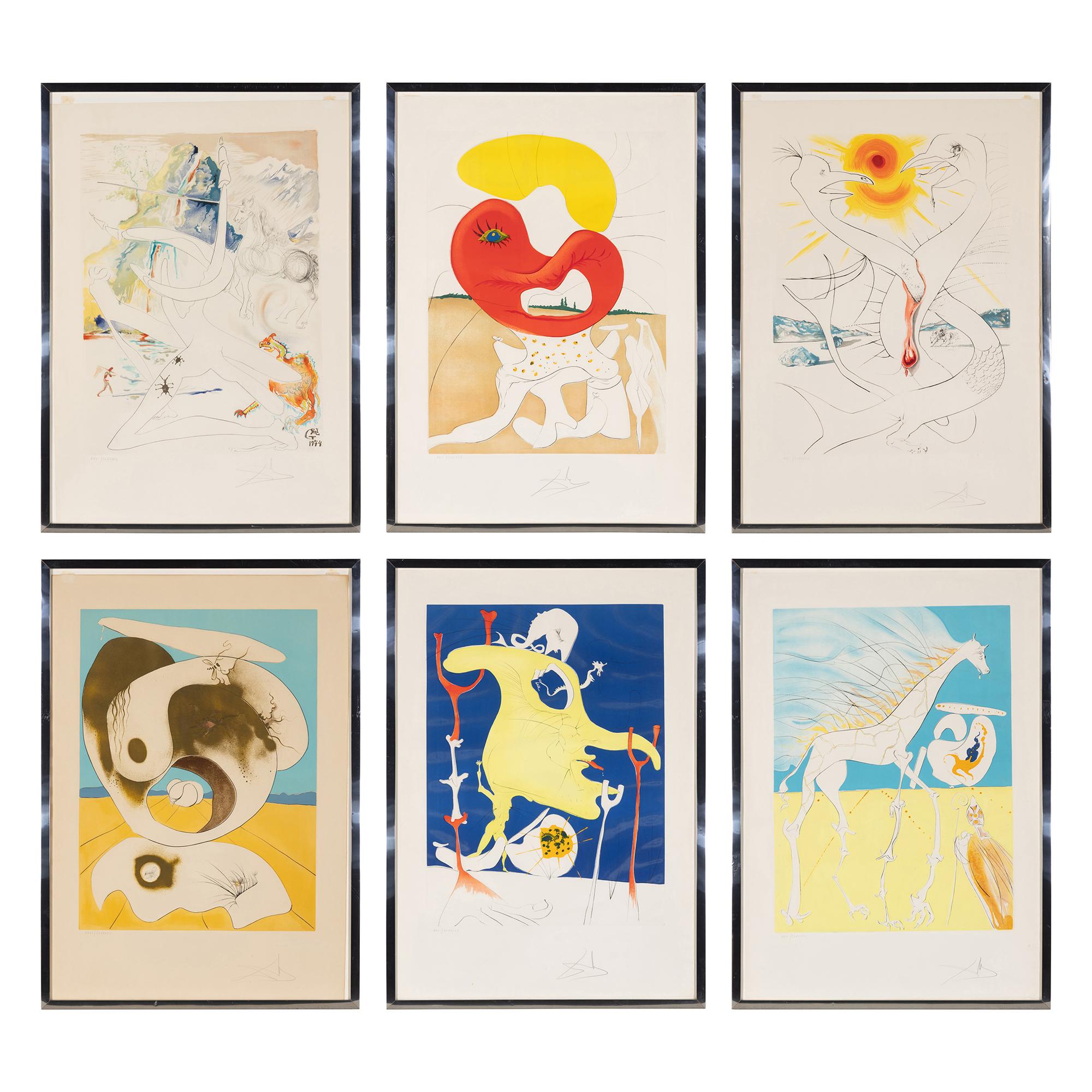 Salvador Dalí (Spanish, 1904-1989) — La Conquête du Cosmos II (the complete set of 6) , 1974/1977