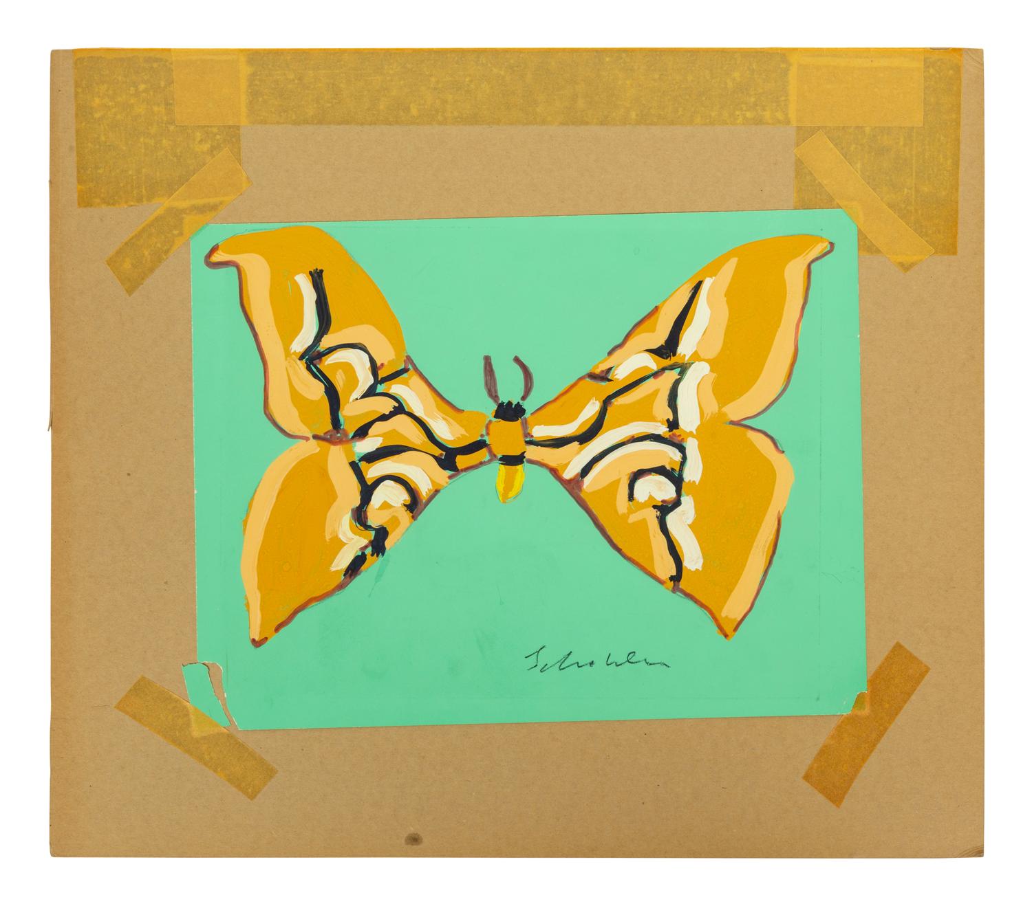 Yellow Butterfly on Green