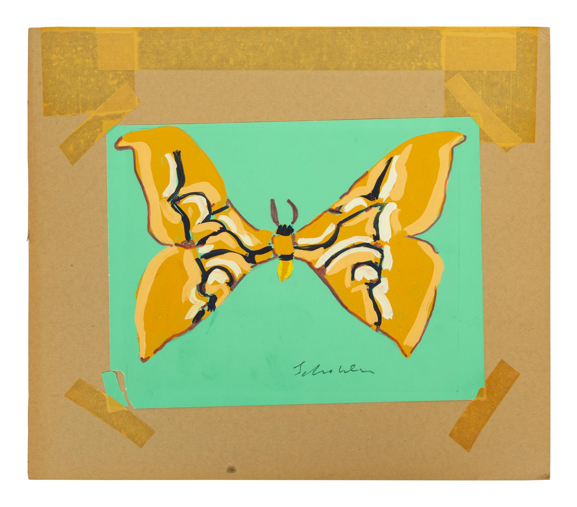 Yellow Butterfly on Green
