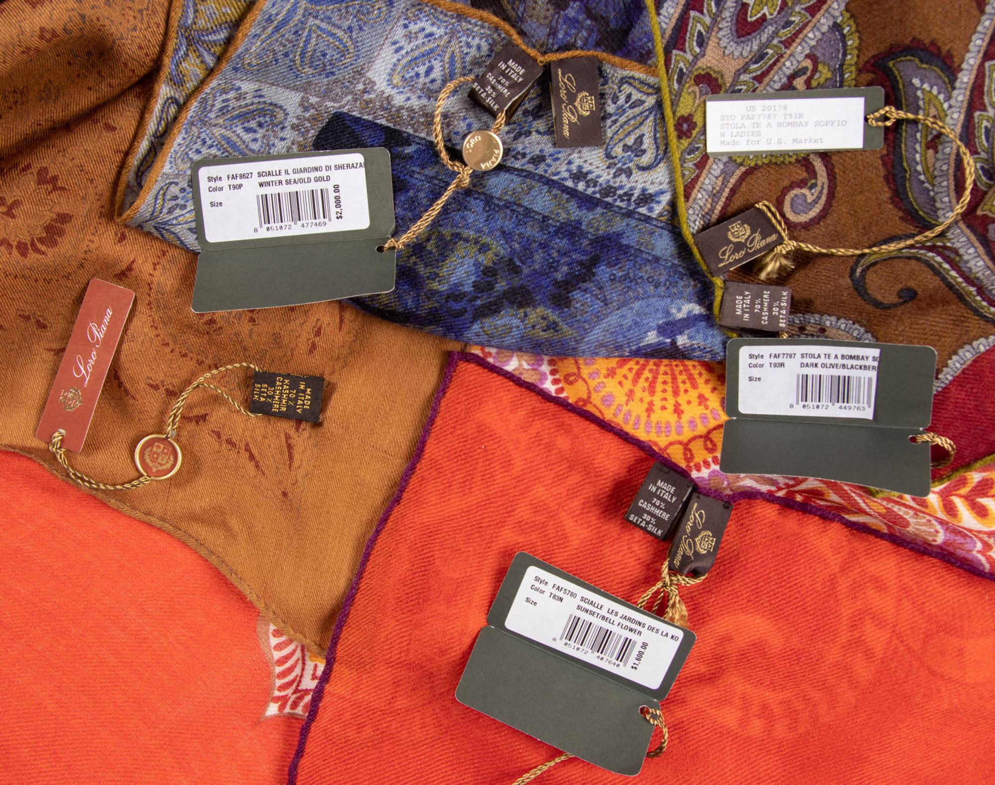 Four Loro Piana Cashmere Scarves