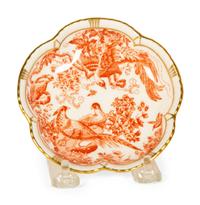 A Royal Crown Derby Red Aves Porcelain Dinner Service