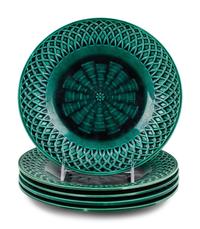 A Set of Five Minton Majolica Plates