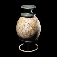A Minoan or Mycenaean Painted Ostrich Egg Rhyton