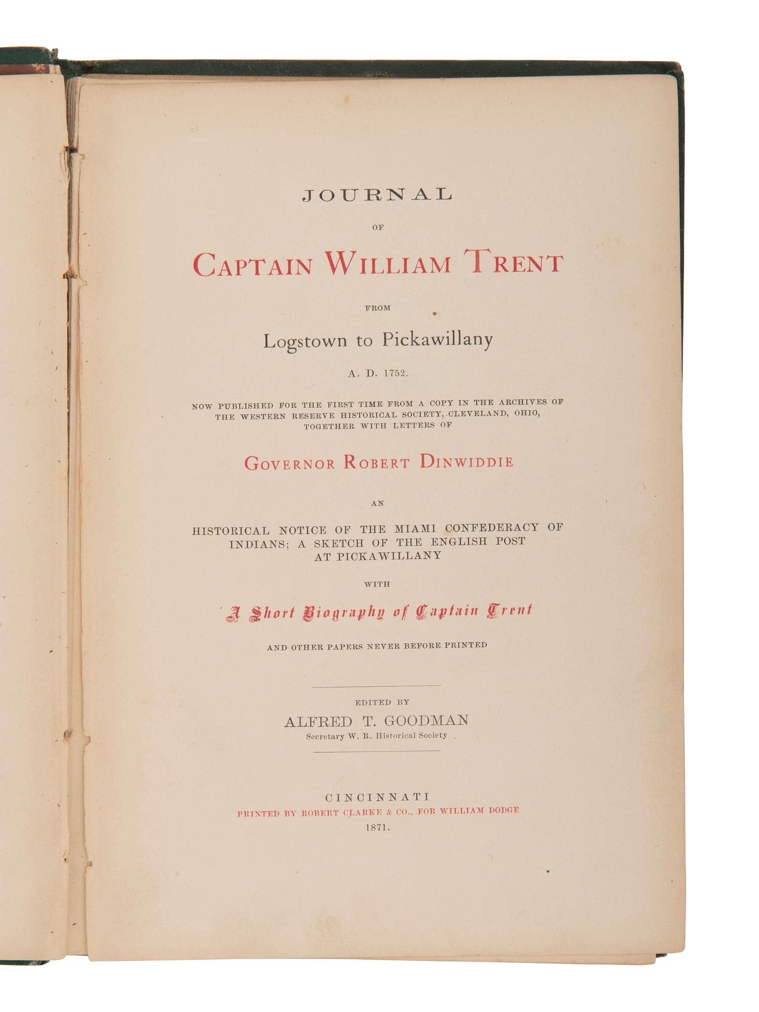 [OHIO VALLEY FRONTIER]. HARTLEY, Cecil B. Life and Adventures of Lewis Wetzel, Virginia Ranger . Philadelphia: G. G. Evans, 1859.