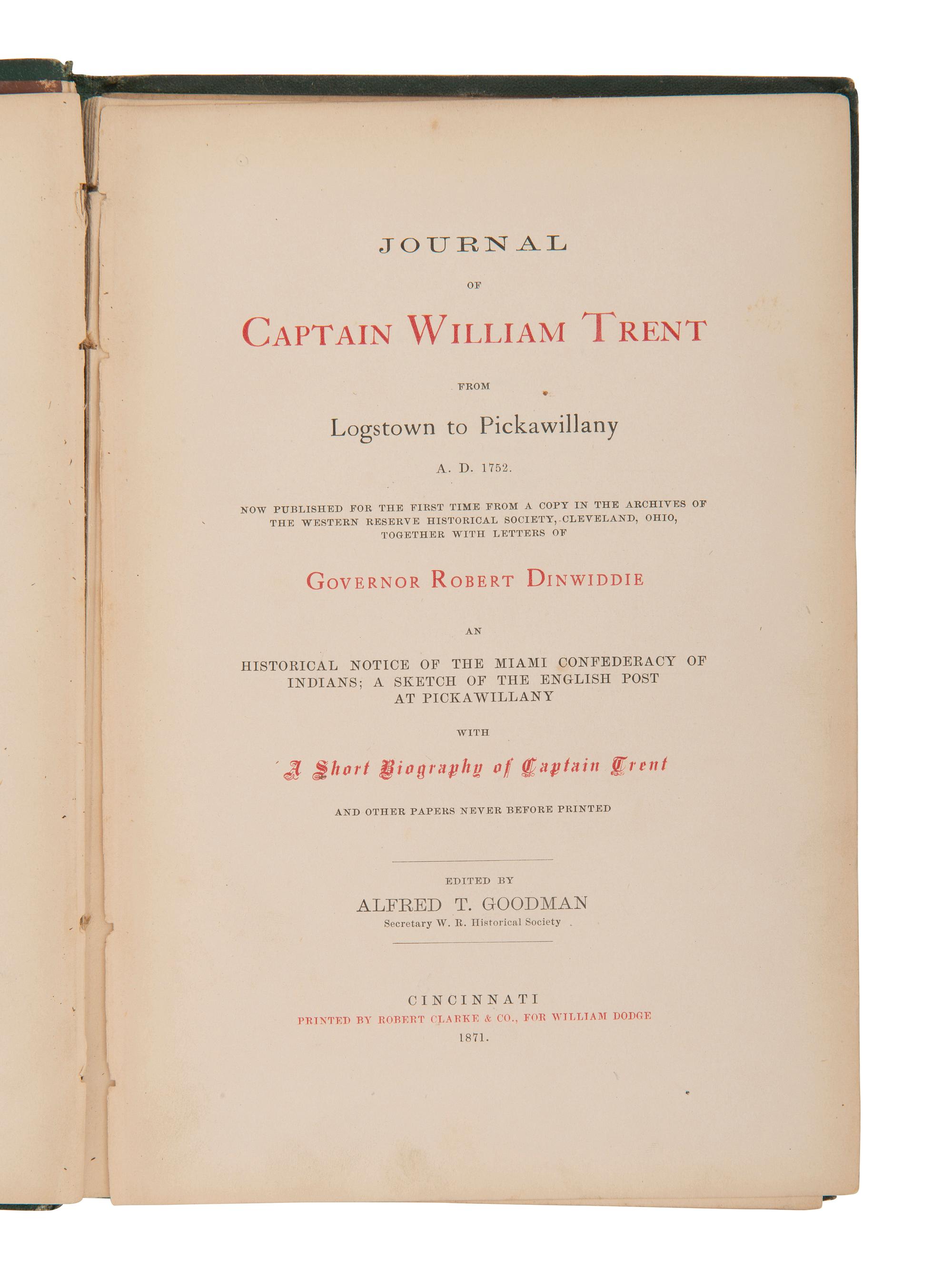 [OHIO VALLEY FRONTIER]. HARTLEY, Cecil B. Life and Adventures of Lewis Wetzel, Virginia Ranger . Philadelphia: G. G. Evans, 1859.
