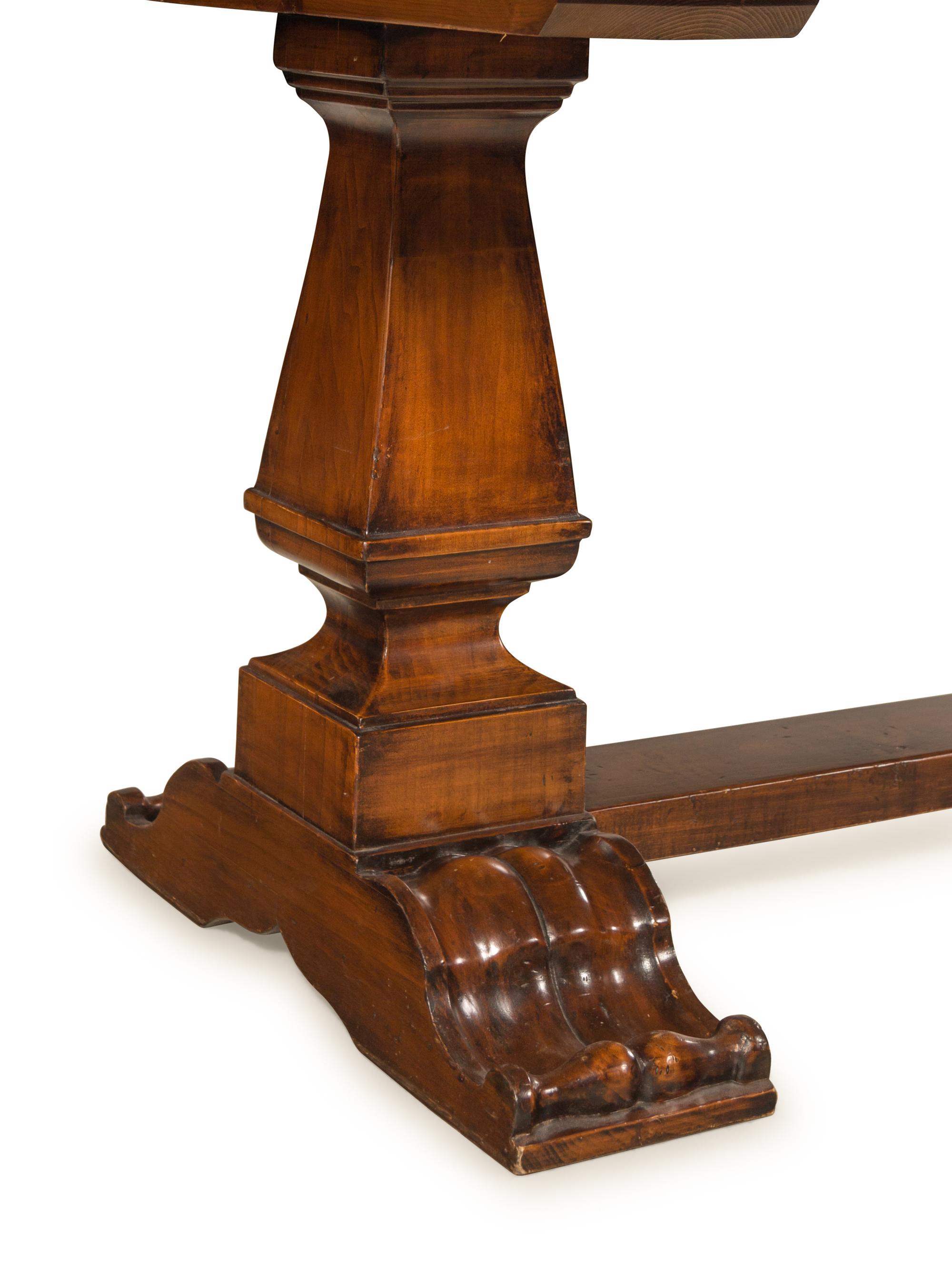 A Baroque Style Walnut Refectory Table