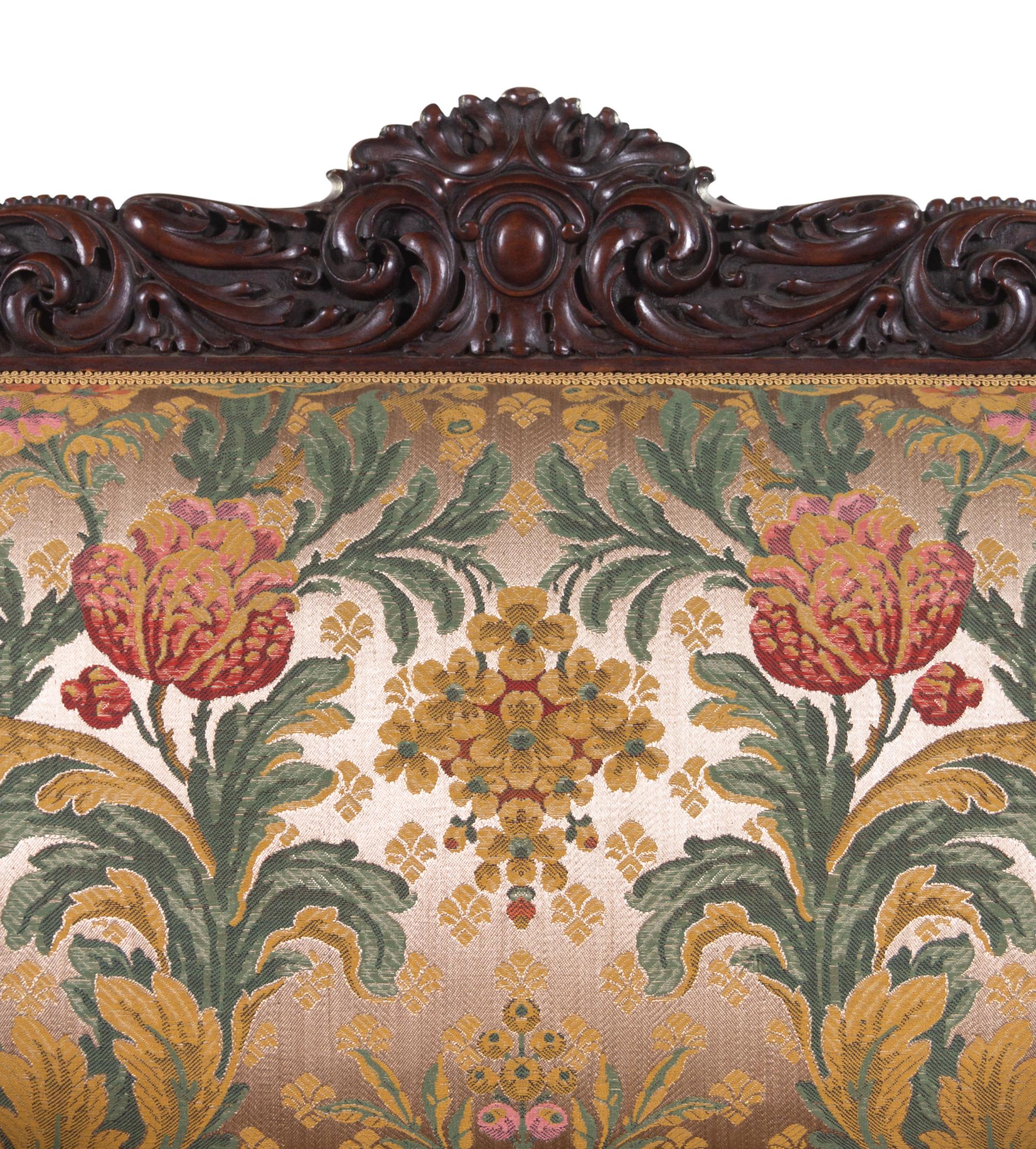 A Karpen Carved Mahogany Sofa