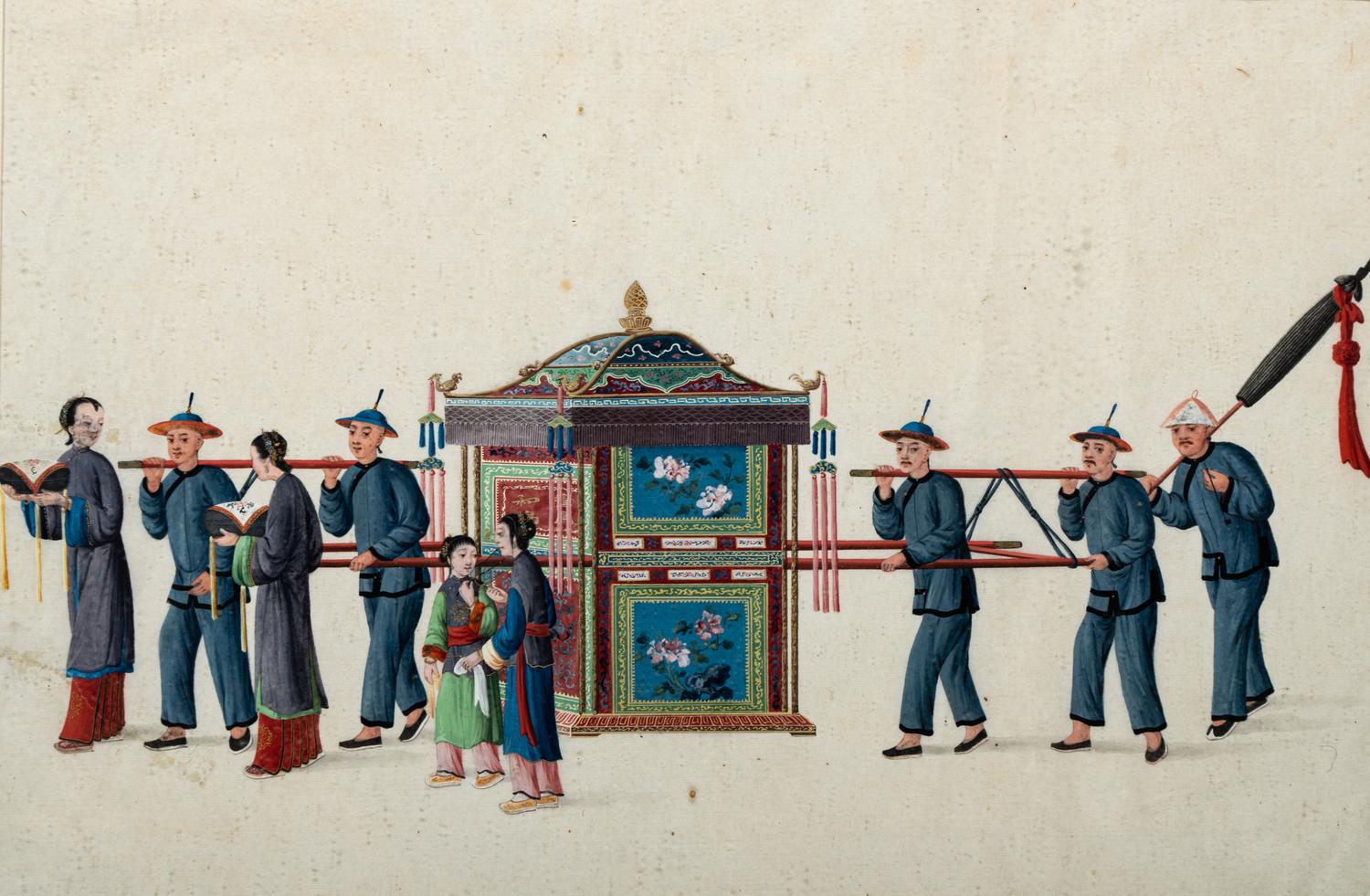 Two Chinese Export Pith Paintings