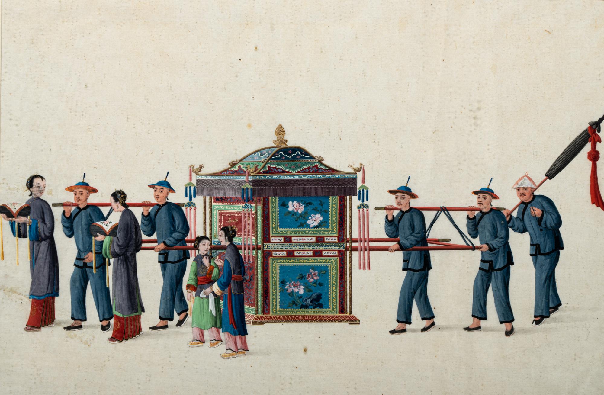 Two Chinese Export Pith Paintings
