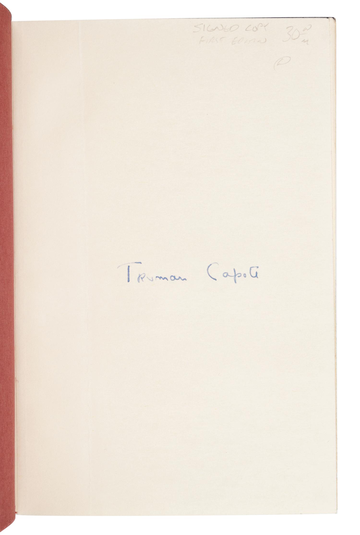 CAPOTE, Truman (1924-1984). In Cold Blood . New York: Random House, 1965.