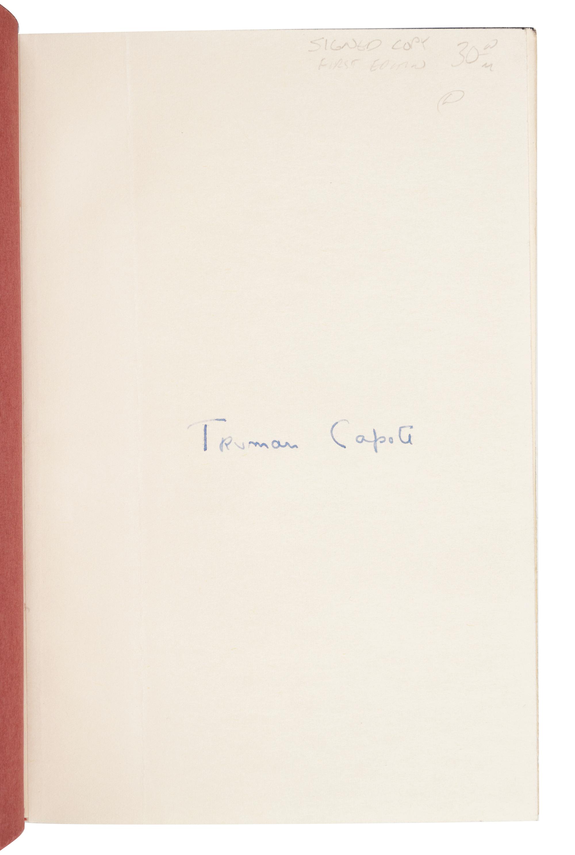 CAPOTE, Truman (1924-1984). In Cold Blood . New York: Random House, 1965.