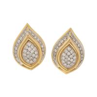 YELLOW GOLD AND DIAMOND EARCLIPS