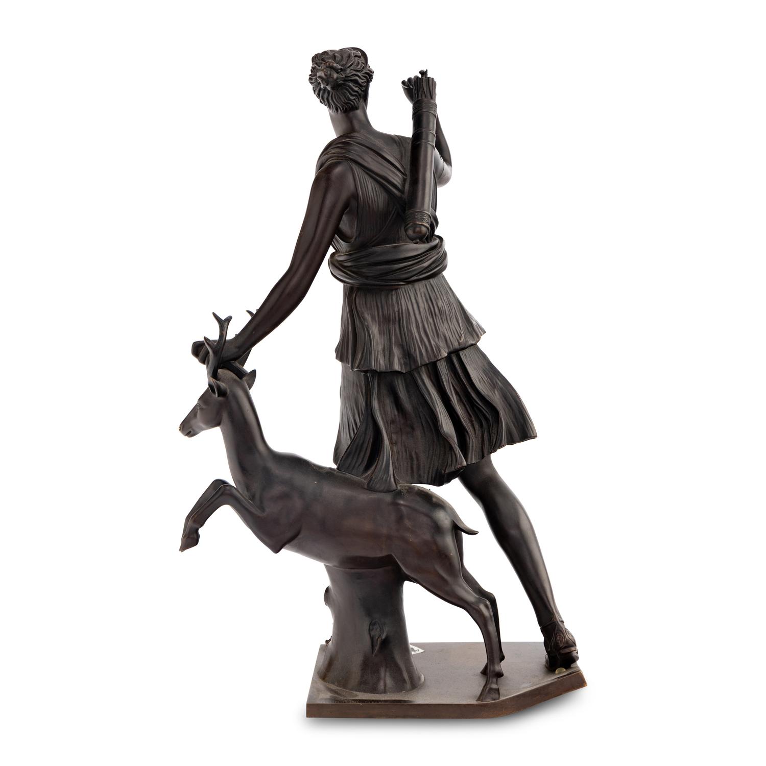 A French Patinated Bronze Figure of Diana of Versailles